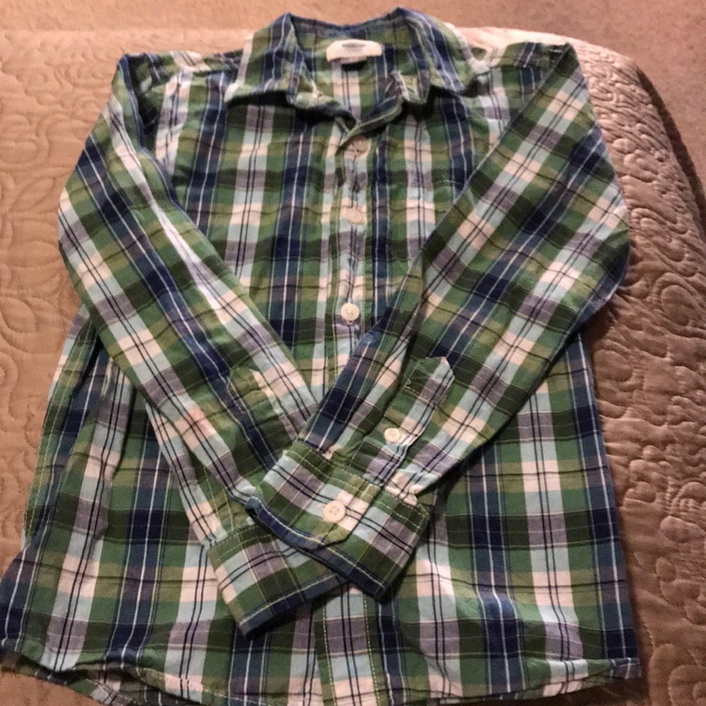 Boys plaid long sleeve button down